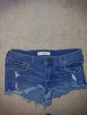 Abercrombie & Fitch Distressed Blue Denim Cutoff Shorts